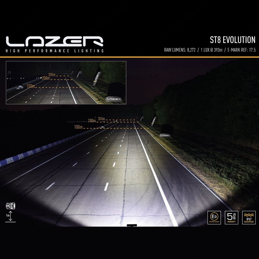 Lazer Lamps ST8 Evolution LED Light Bar performance in distance