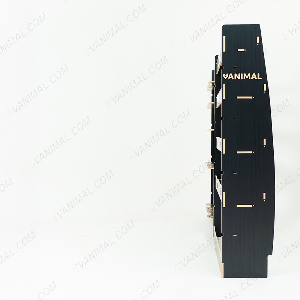 Rear van view of the Nissan Interstar 2025- MWB Hexaboard Driver Side Van Racking with x5 Festool Systainer Shelves