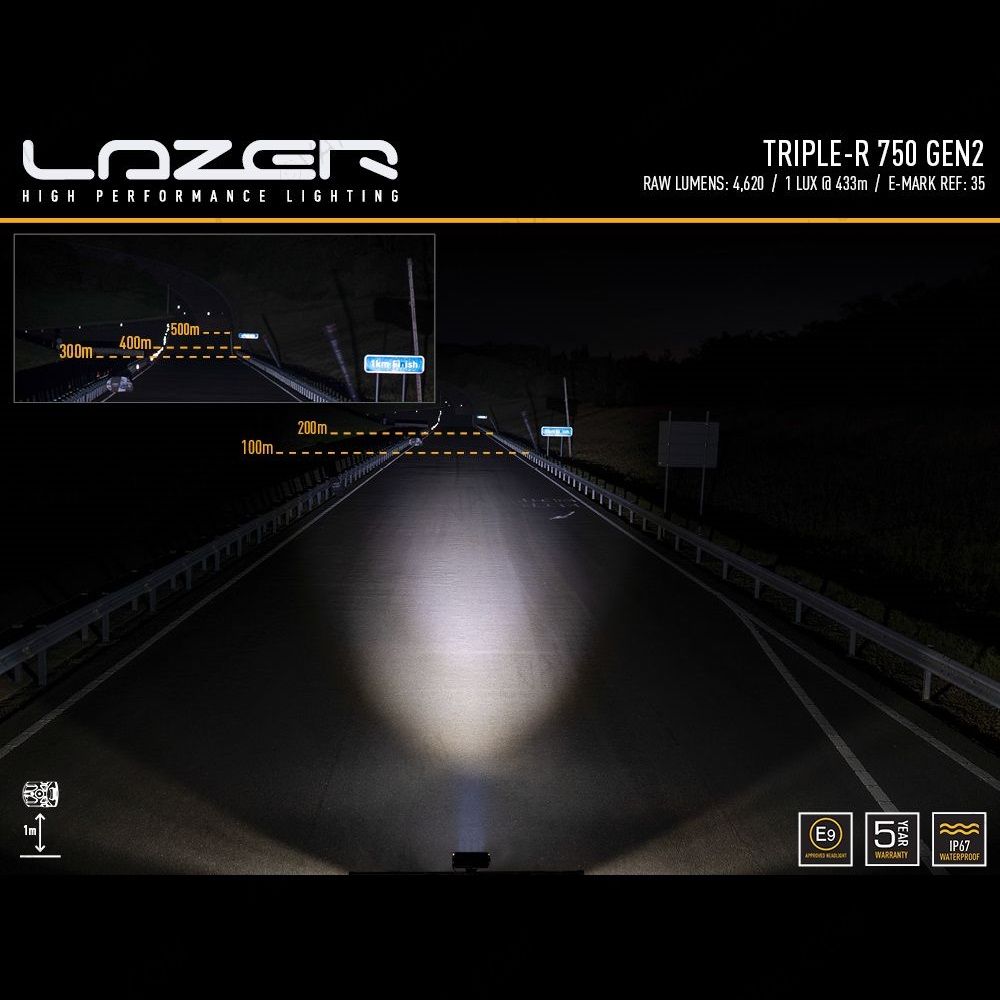 Lazer Lamps Triple-R 750 LED Light Bar Performance in distance