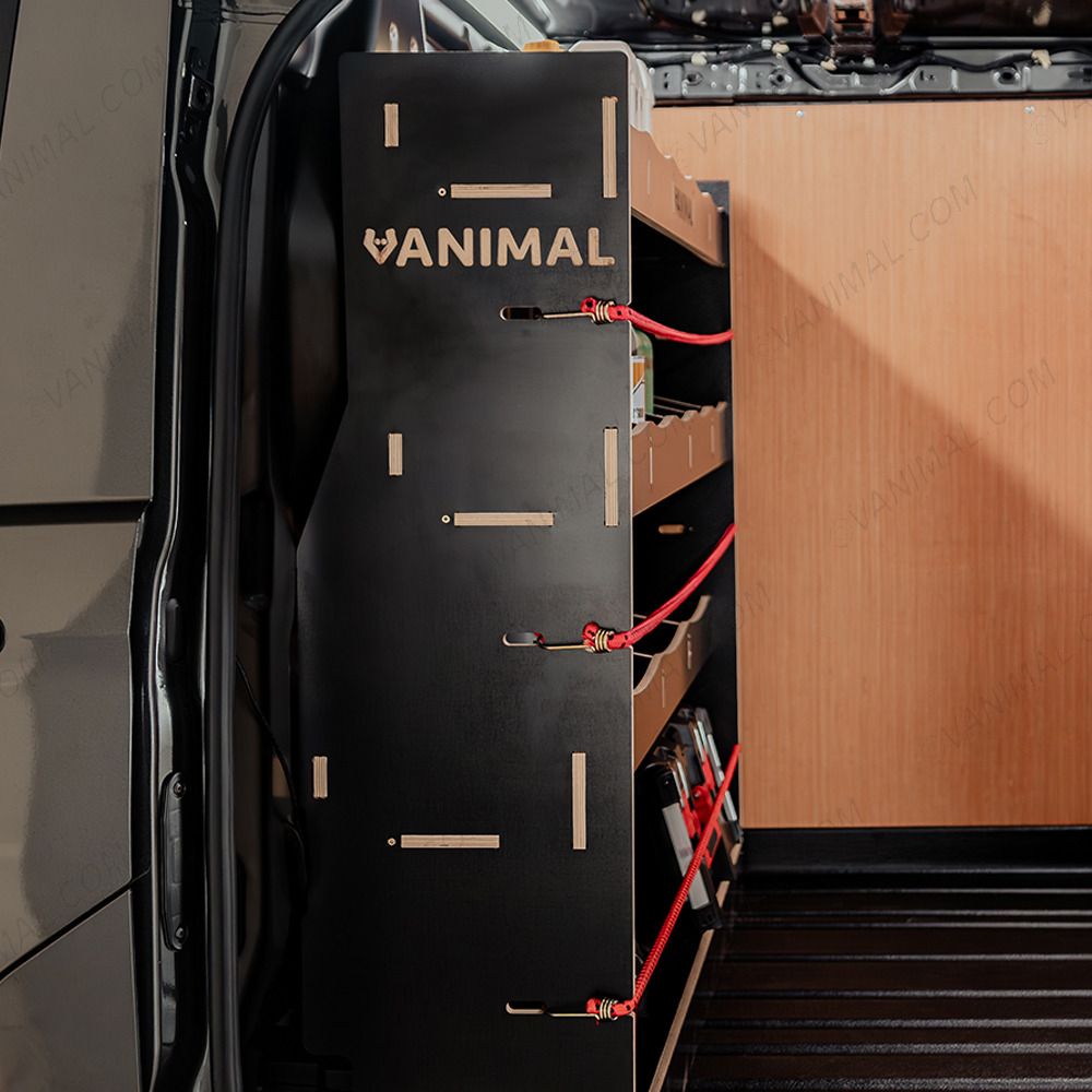 Side van view of the Fiat Scudo Hexaboard Full-Width Bulkhead Racking Unit