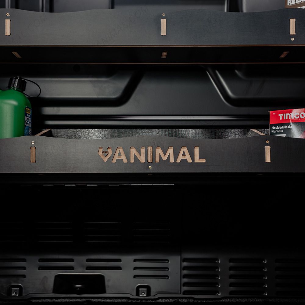 Close-up view of the racking compartments