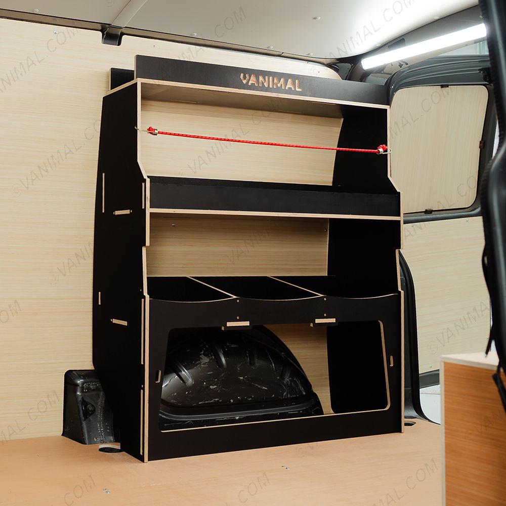 Side van angle view of the Fiat Scudo Hexaboard Rear Ulti-Rack Van Racking V2