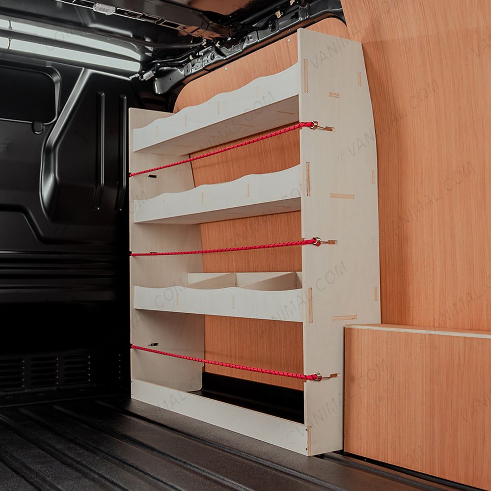 Offside side view of the Fiat Scudo Front Racking and Shelving Unit