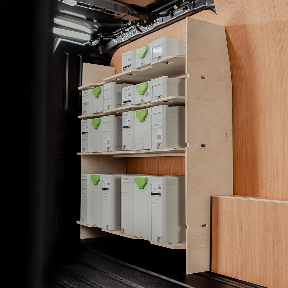 Side angle view of the Fiat Scudo Front Festool Systainer Racking Unit