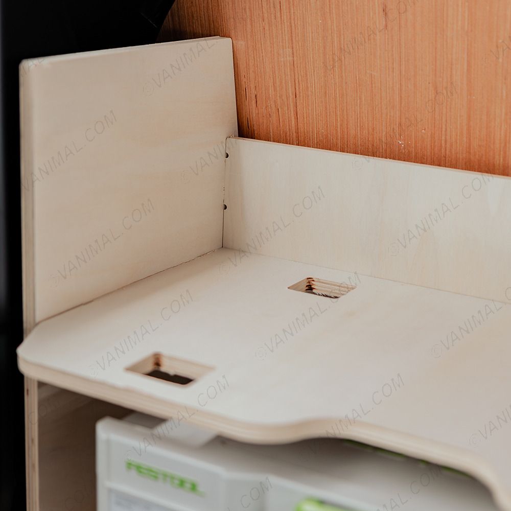 Close-up view of Festool Shelving