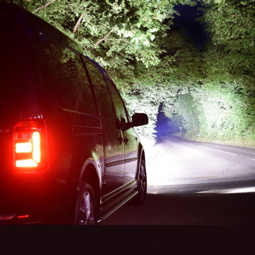 Linear-6 LED Light Bar Integration Kit displayed on at night 