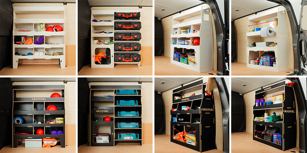 Ulti-Rack Single Units displayed in plywood and hexaboard 