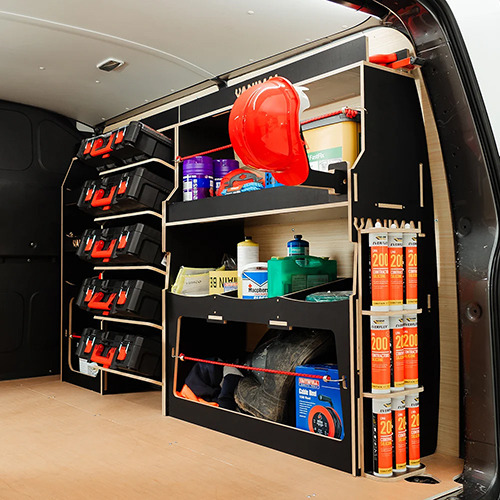 Milwaukee Packout displayed in VW Transporter System