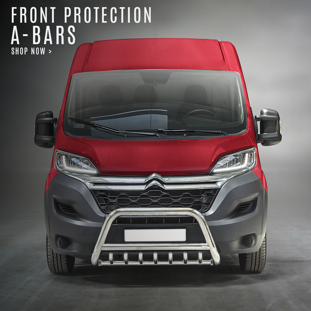 Front bars, bull bars, a-bars and spoiler bars for vans